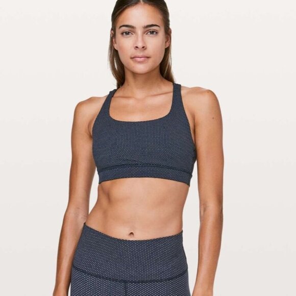 Lululemon Energy Sports Bra Pacific Pointe Jacquard True Navy Onyx Blue - Picture 1 of 11